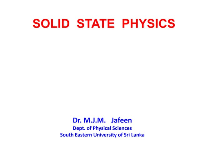 solid state physics 1