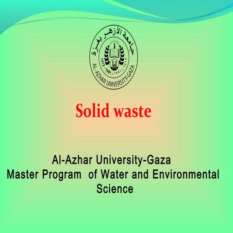 Solid waste - Environmental Health  