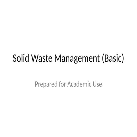 Comprehensive Introduction to Solid Waste Management Principles and ...