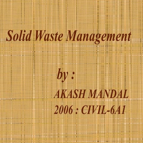 Solid waste management | PPT