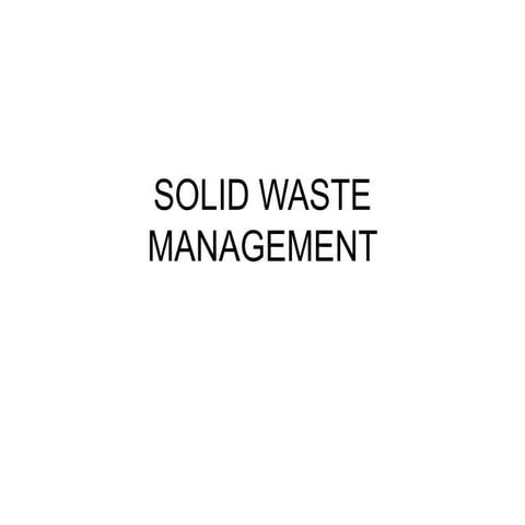 Solid waste management