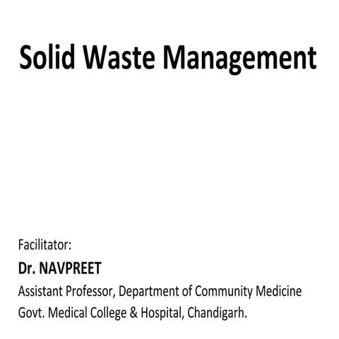 Solid Waste Management in the environment