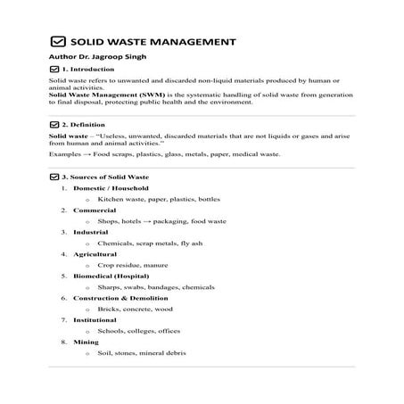 SOLID WASTE MANAGEMENT E.V.S pdf........ | PDF