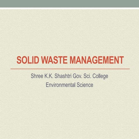 Municipal Solid Waste Management Process