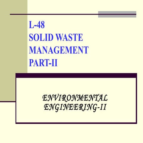Solid waste  Part-II
