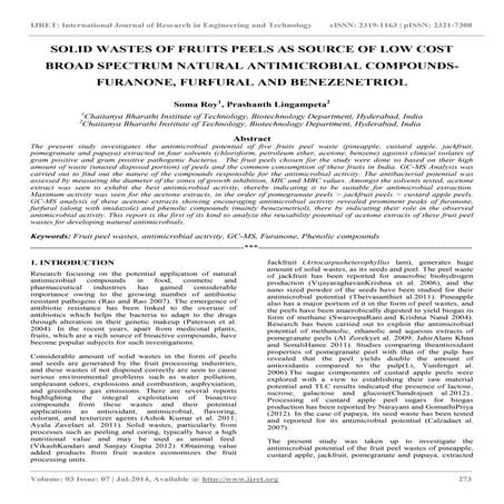 Solid wastes of fruits peels as source of low cost broad spectrum natural ant...