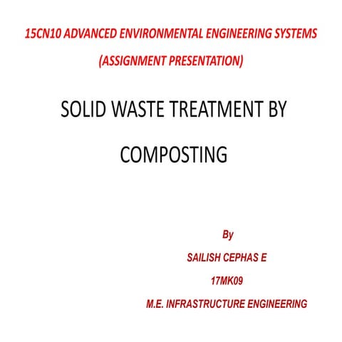 Solid waste treatment by composting