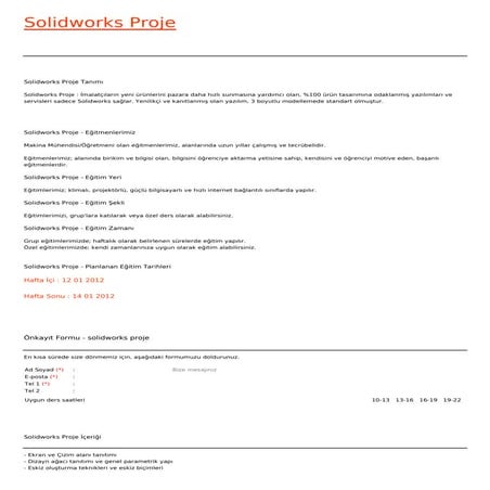 Solidworks proje | PDF