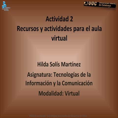Recursos y actividades para el aula virtual