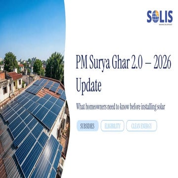 PM Surya Ghar 2.0 Update 2026 | Solar Subsidy & Eligibility Guide | PDF