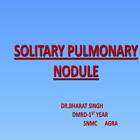 Solitary pulmonary nodule