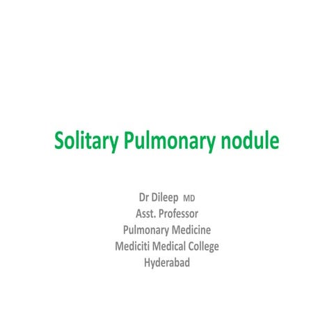 Solitary pulmonary nodule