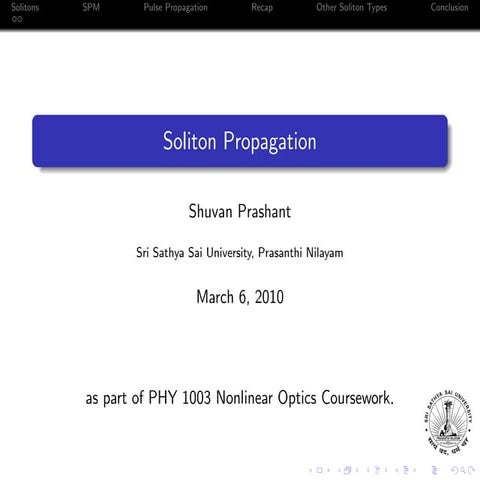Soliton Propagation