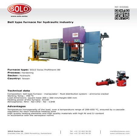 Bell type furnace for hydraulic industry