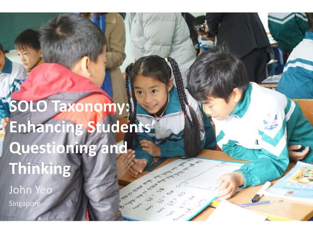 SOLO Taxonomy to enhance students' questioning and thinking
