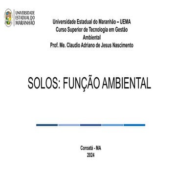 Solos Função Ambiental Aula gestão ambiental