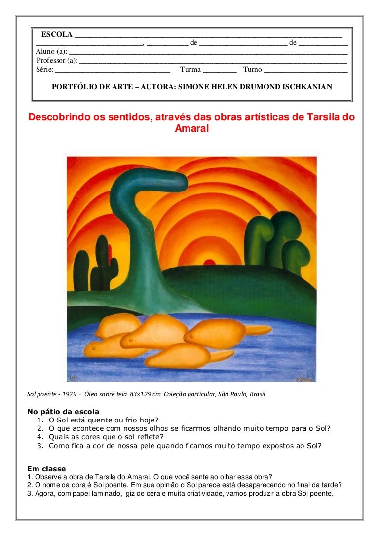 Sol poente de tarsila do amaral Sol poente de tarsila do amaral