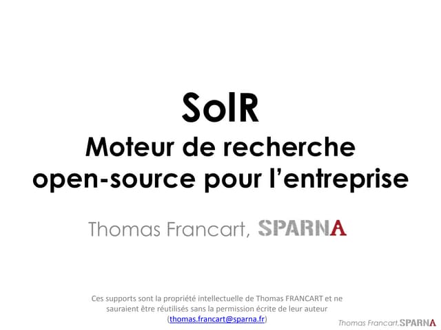 Solr formation Sparna