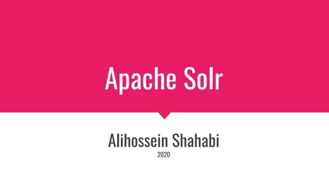 Solr 8 interview 