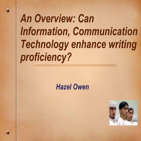 Overview of the Ict Enhanced Writing Study (DMC)