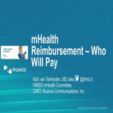 mHealth Reimbursement : Who Will Pay?