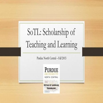 Scholarship of Teaching and Learning