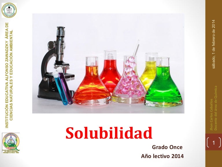 Soluciones químicas, concentración y solubilidad.