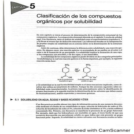 La solubilidad en los compuestos orgánicos
