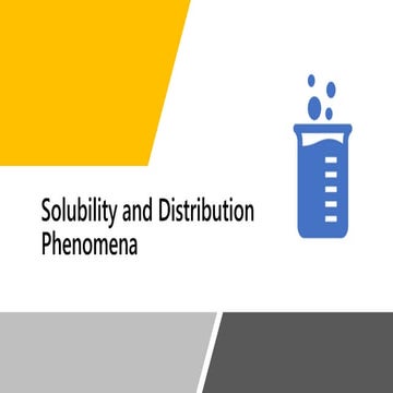 Solubility and Distribution