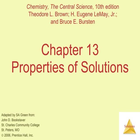 Solubilitychapter 13 Brownlemay