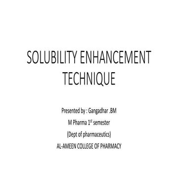 Solubility enhancement technique 