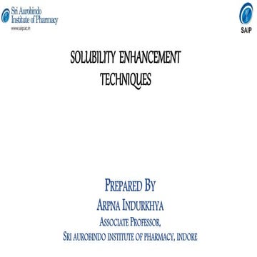 Solubility enhancement techniques