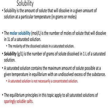 Solubility and Solubility Product Constant