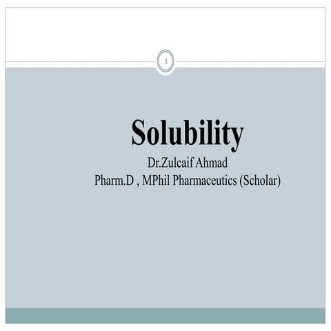 Solubility & Method for determination of solubility  