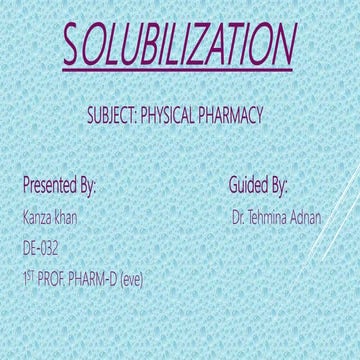 Solubilization
