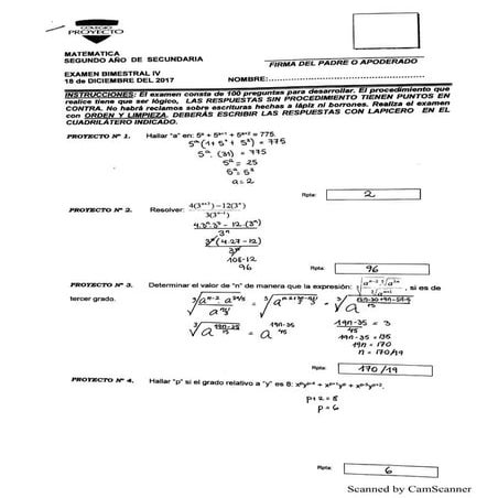 Solución del examen bimestral iv