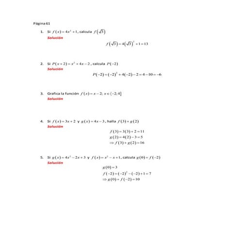 Solución de los ejercicios pares de las pág. 61 a 69