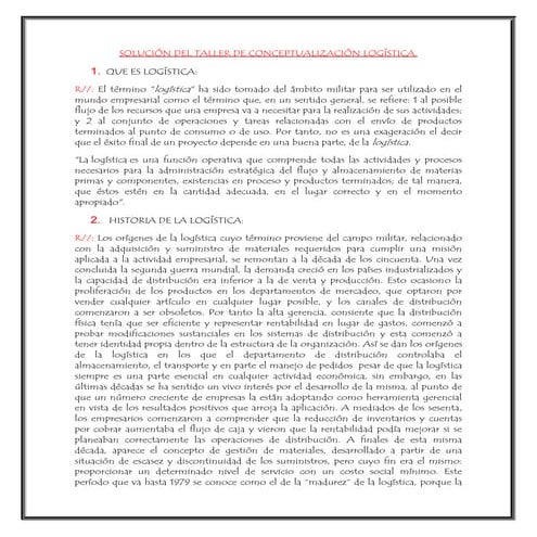 Caracterizacion de la logística en Colombia 