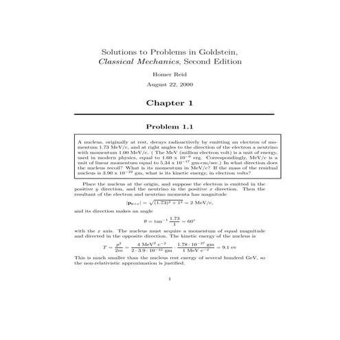 Solucionario Mecácnica Clásica Goldstein