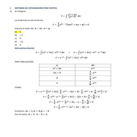 Solucionario evaluación parcial   cálculo integral 