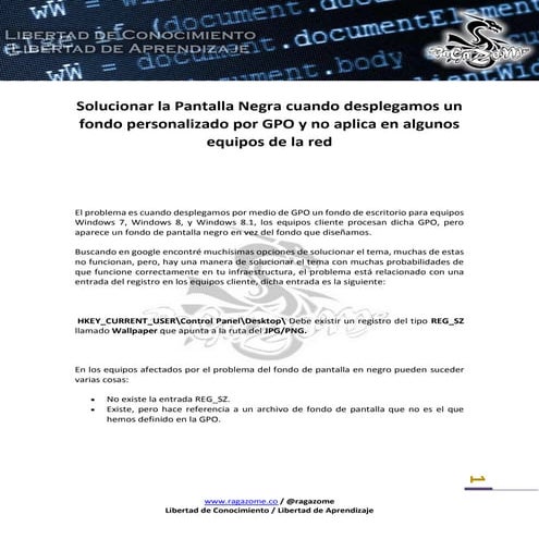 Solucionar Pantalla Negra GPO Desktop