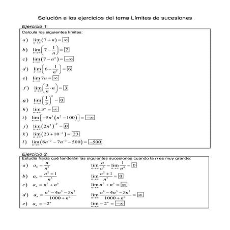 Solucion de ejercicios de limites 2