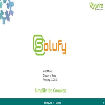 Solufy MaxTalk FMMUG 2018