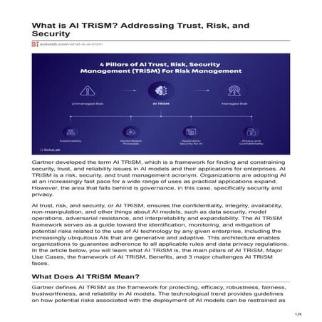 solulab.com-What is AI TRiSM Addressing Trust Risk and Security.pdf