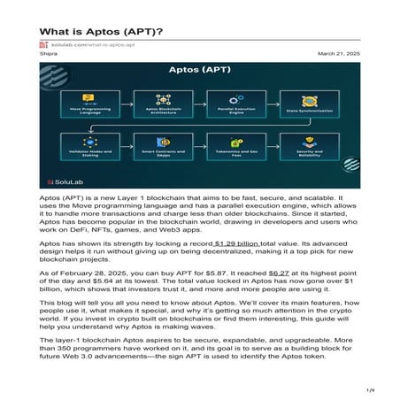 Aptos Blockchain Development Company solulab