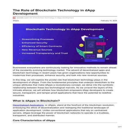 solulab.com-The Role of Blockchain Technology in dApp Development.pdf