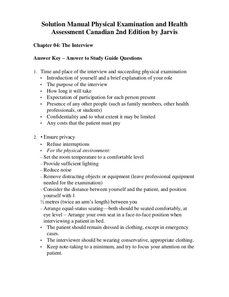 Solution Manual Physical Examination and Health Assessment Canadian 2…