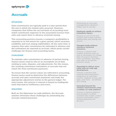 Solution Sheet / Sales Commission Management (2026) | PDF