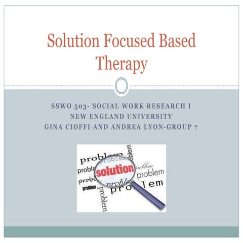 SOLUTION-FOCUSED BRIEF THERAPY (SFBT) | PDF
