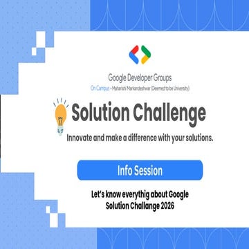 Google Solution Challenge 2026: GDGoC MM(DU) | PDF